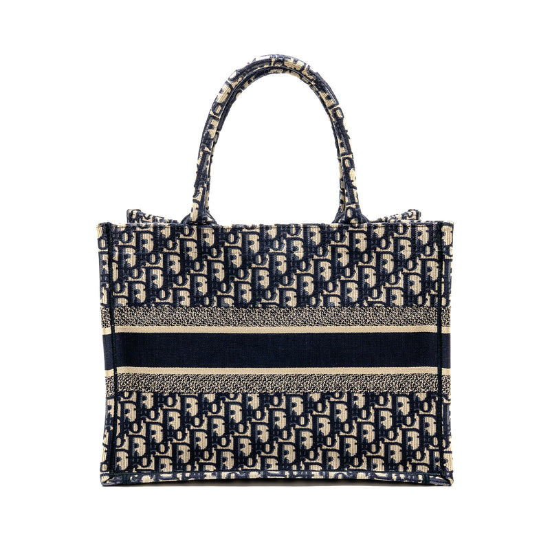 Dior Medium Dior Book Tote Dior Oblique Embroidery Ecru/Blue
