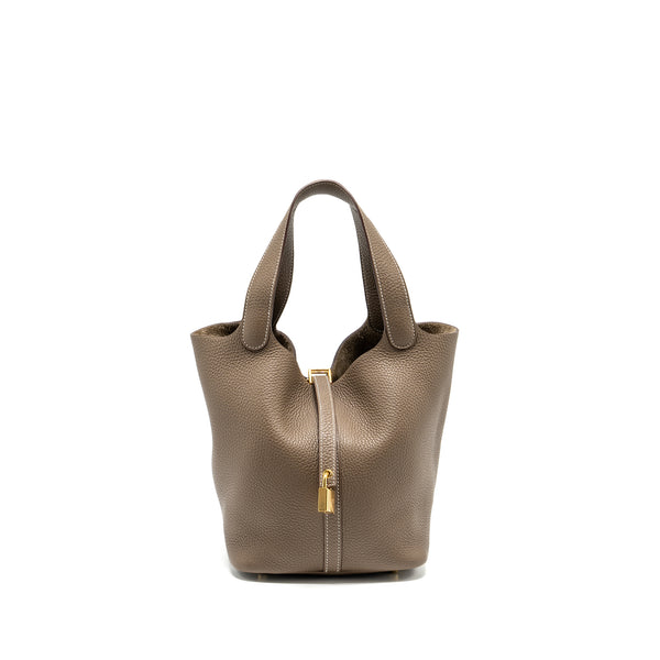 Hermes Picotin 22 Clemence Etoupe GHW stamp Y