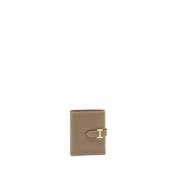Hermes Bearn Compact Wallet Epsom Etoupe GHW Stamp W