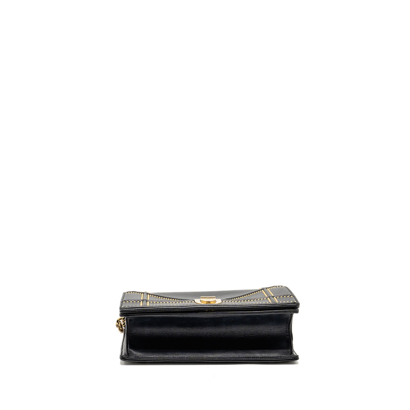 Dior Medium Studded Diorama Lambskin Black GHW