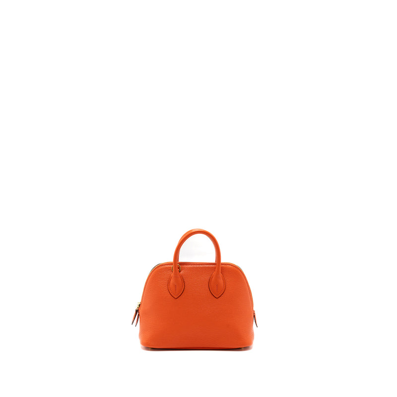 Hermes Mini Bolide Chevre Mysore Poppy Orange GHW Stamp A