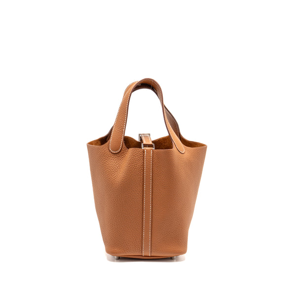 Hermes Picotin 18 Lock Bag Clemence Gold SHW Stamp Z