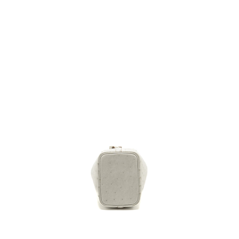 Hermes Micro Picotin 14 lock bag ostrich Gris Perle SHW stamp B