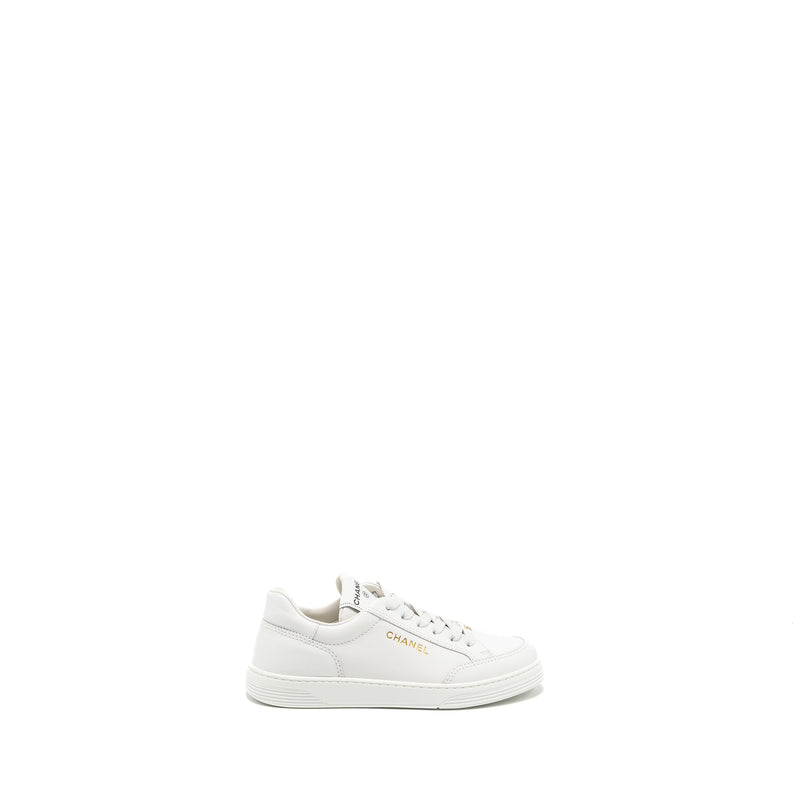 Chanel Size 37.5 Sneaker Leather White LGHW