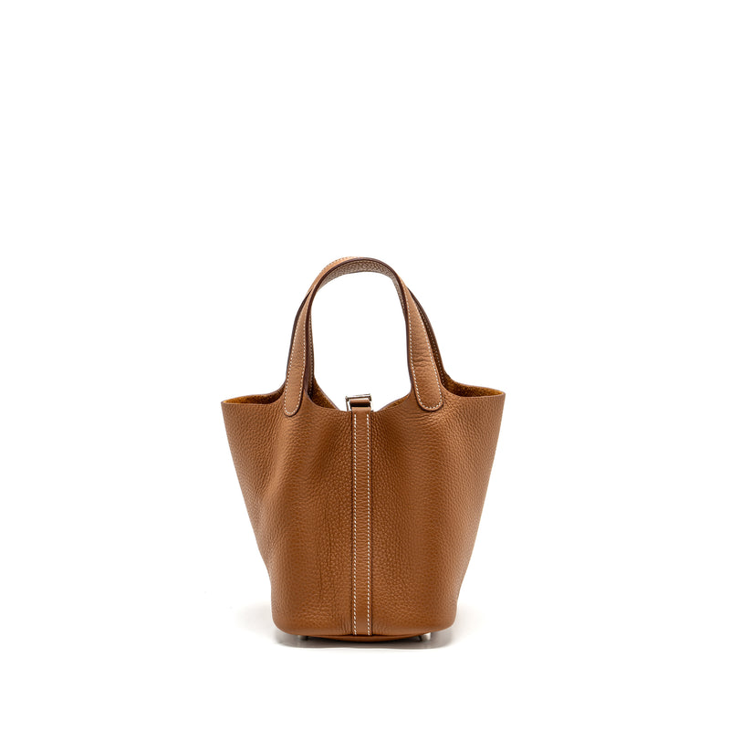 Hermes picotin 18 lock bag clemence gold SHW stamp U