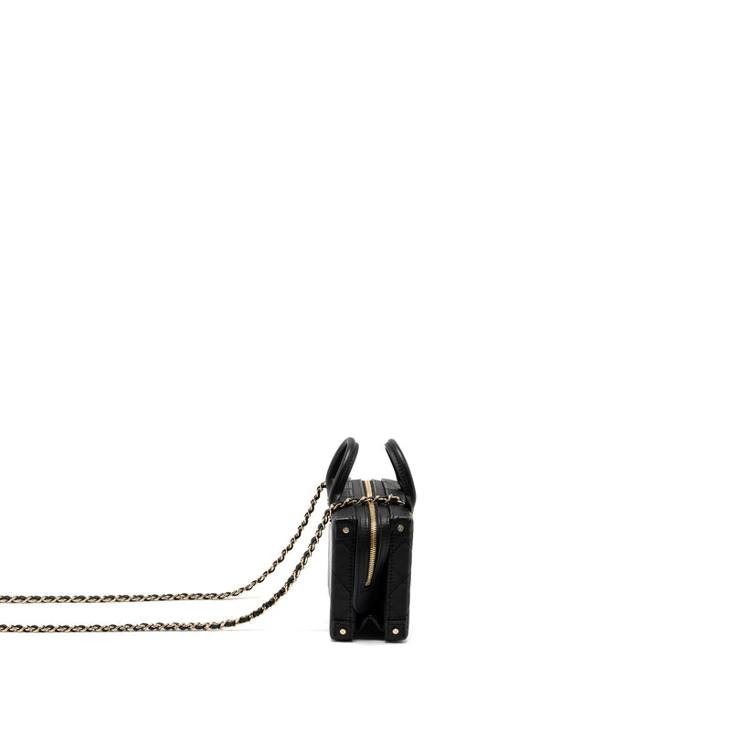 Chanel 22B Small Vanity Case Calfskin Black GHW (Microchip)