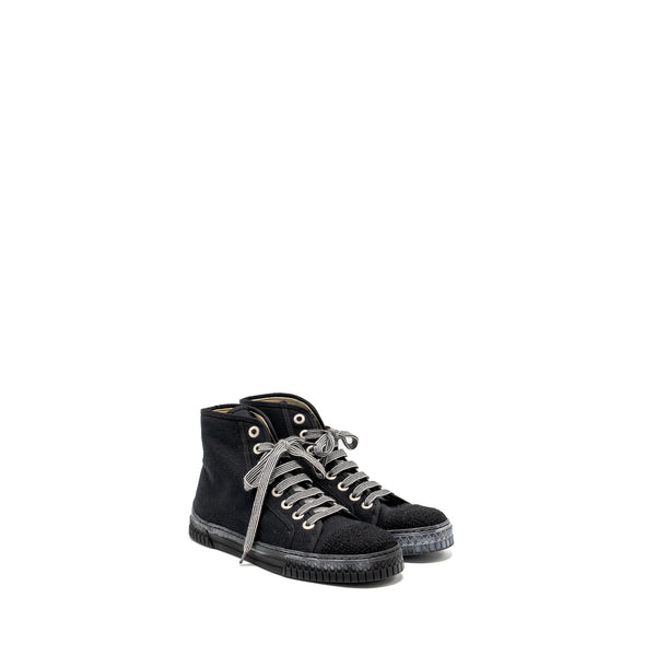 Chanel Size 38 High-Top Sneakers Fabric Black