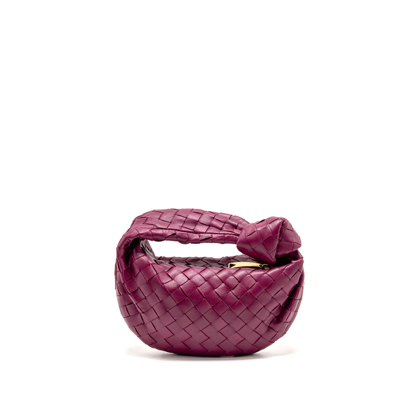 Bottega Veneta Mini Jodie Lambskin Dark Pink GHW