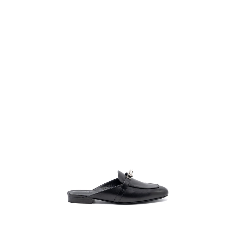 Hermes size 38 oz mule calfskin black SHW