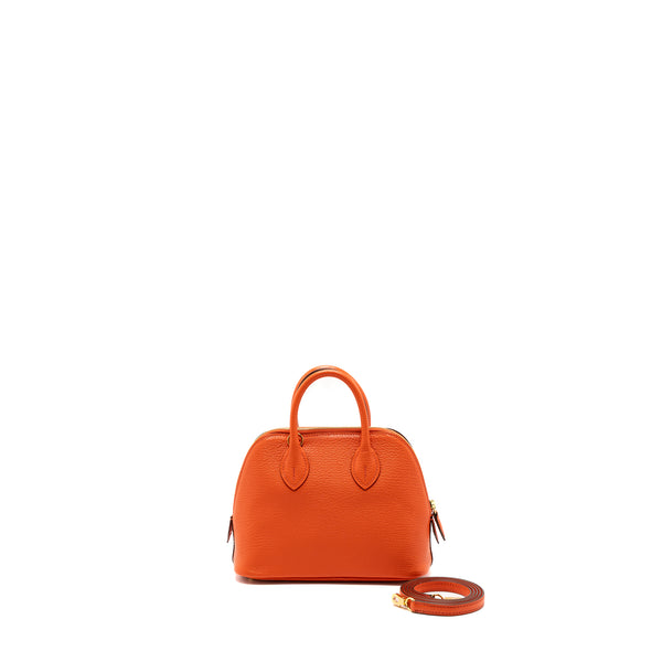 Hermes Mini Bolide Chevre Mysore Poppy Orange GHW Stamp A