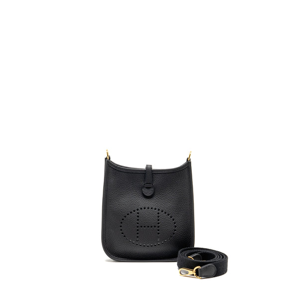 Hermes Mini Evelyne Clemence Black GHW Stamp K