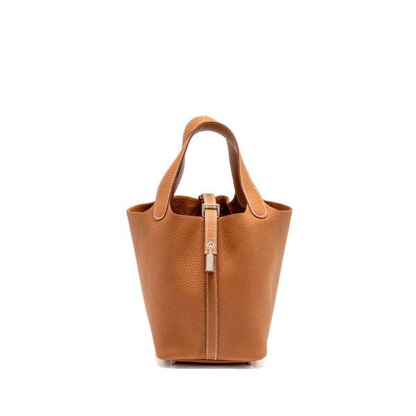 Hermes Picotin 18 Lock Bag Clemence Gold SHW Stamp Z