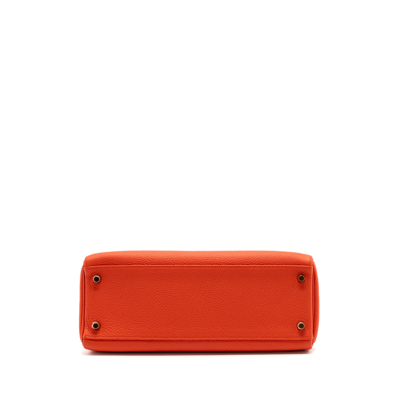 Hermes kelly 32 togo capucine GHW stamp square Q