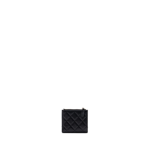 Chanel quilted fold wallet caviar black LGHW (microchip)