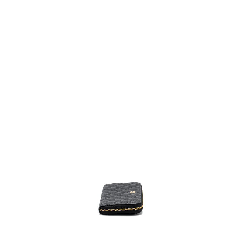 Chanel classic long zipped wallet caviar black GHW (microchip)