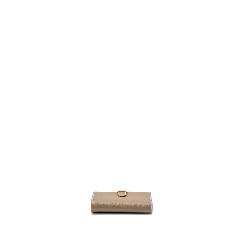 Hermes Bearn Compact Wallet Epsom Etoupe GHW Stamp W
