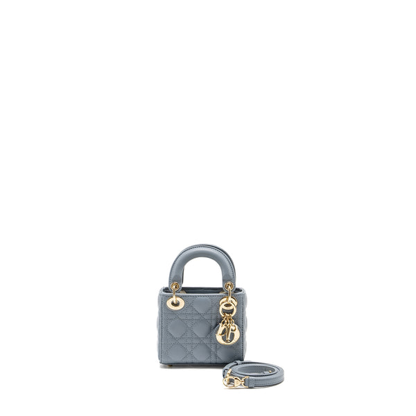 Dior Lady Dior Micro Bag Lambskin Cloud Blue LGHW