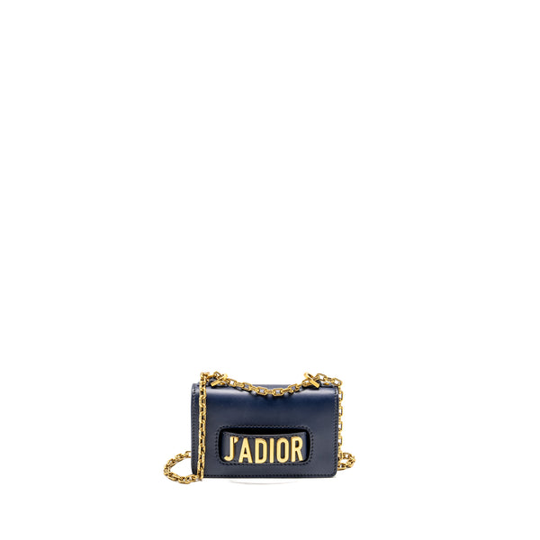 Dior Mini J’ADIOR Chain Flap Bag Calfskin Navy Blue GHW