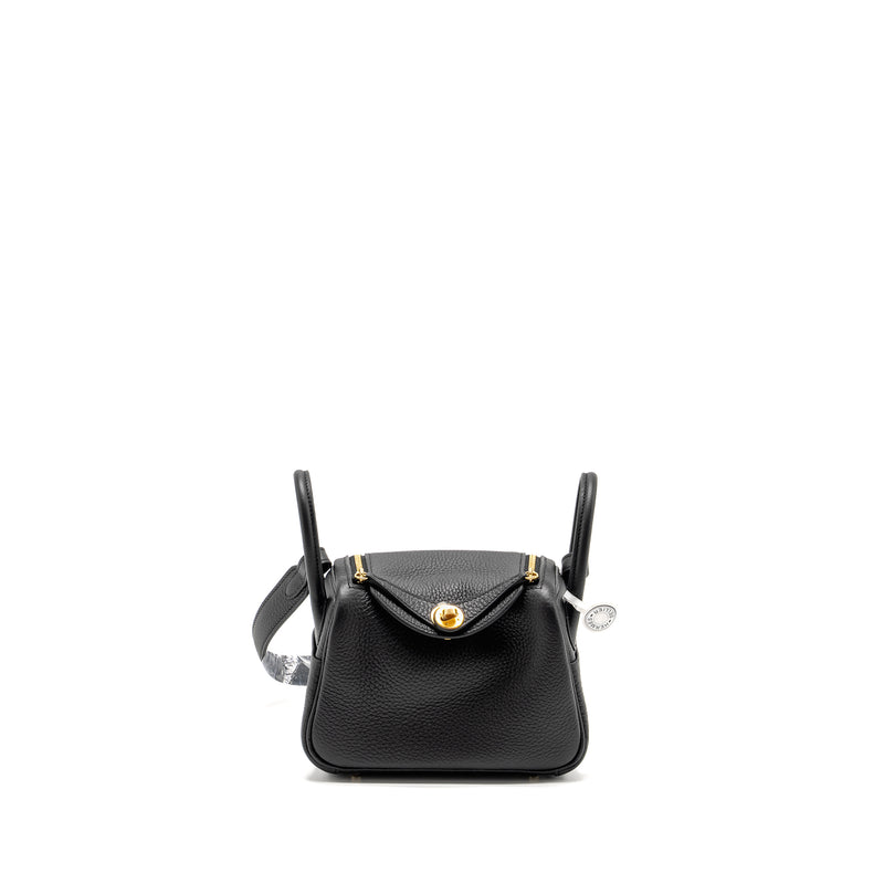 Hermes Mini  Lindy II Clemence Black GHW Stamp W