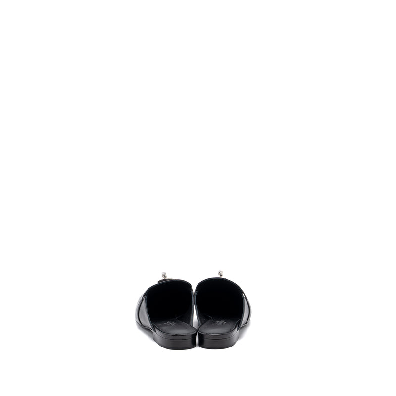 Hermes size 38 oz mule calfskin black SHW