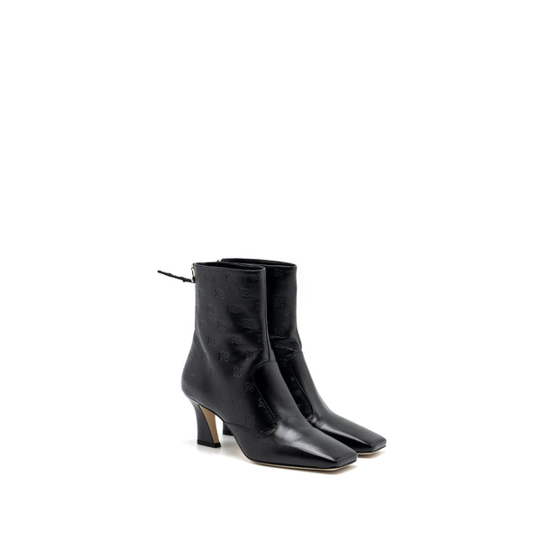 Fendi Size 38 FF print boots with heel leather black SHW