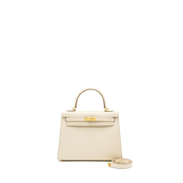 Hermes Kelly 25 Epsom Craie GHW stamp U