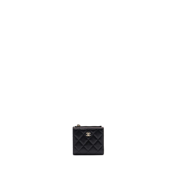 Chanel quilted fold wallet caviar black LGHW (microchip)