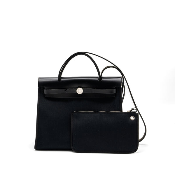 Hermes Herbag 31 Canvas/ Hunter Black SHW Stamp A
