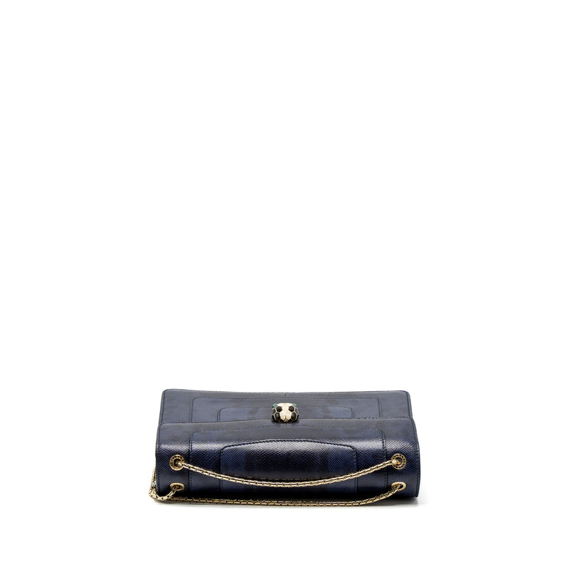 Bvlgari Serpenti Shoulder Bag Karung Skin Dark Purple LGHW