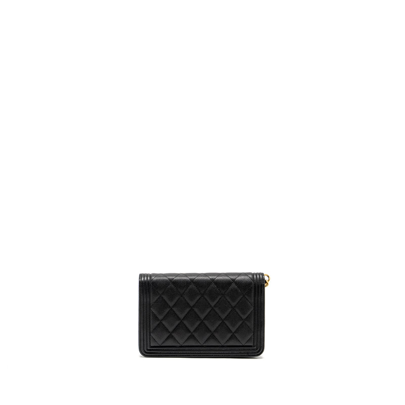 Chanel Boy Wallet on Chain caviar black GHW (Microchip)