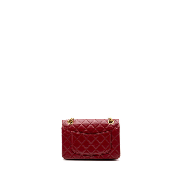 Chanel mini 2.55 reissue flap bag aged calfskin red GHW