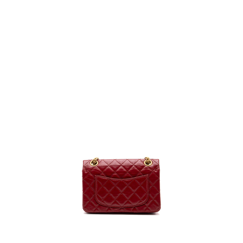 Chanel mini 2.55 reissue flap bag aged calfskin red GHW