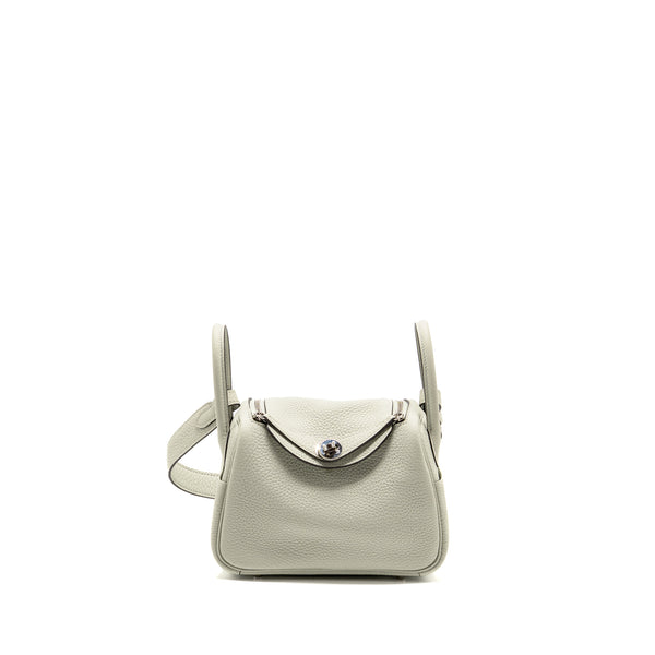 Hermes Mini Lindy Clemence Gris Neve SHW stamp B