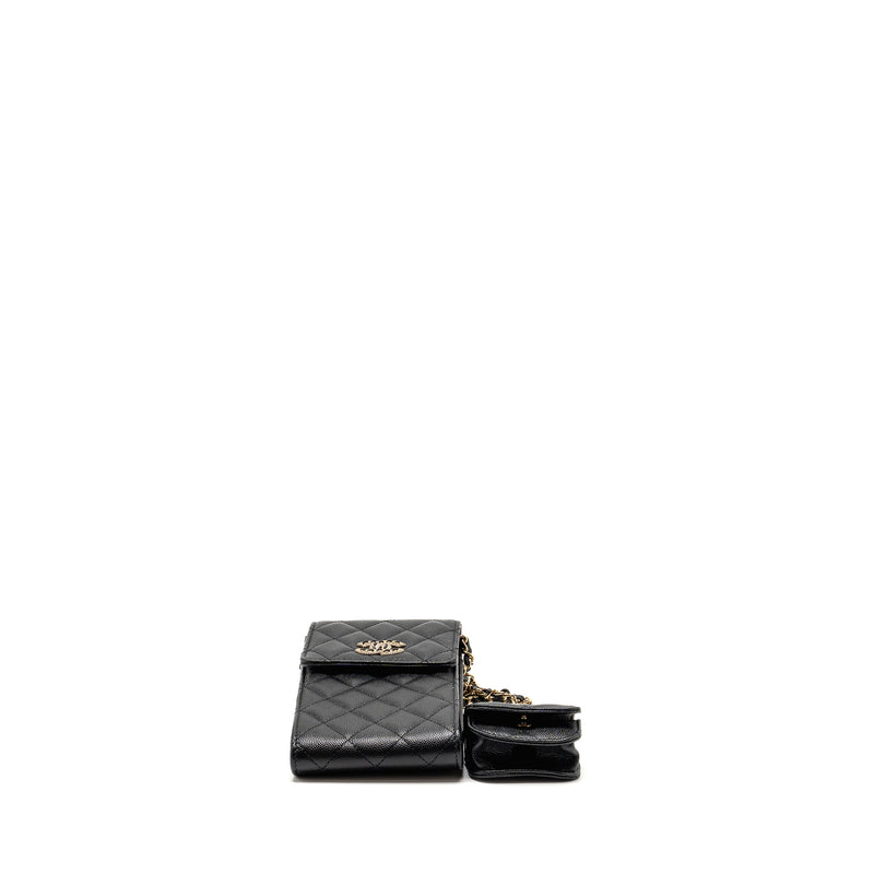 Chanel Classic Phone Clutch with Pouch on Chain Caviar Black LGHW
