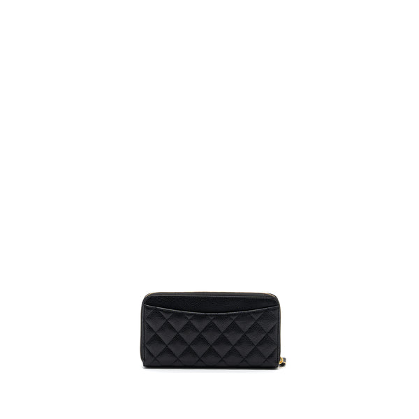 Chanel classic long zipped wallet caviar black GHW (microchip)