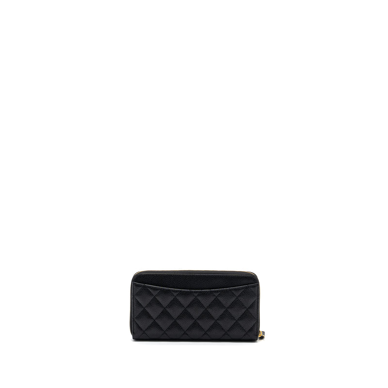 Chanel classic long zipped wallet caviar black GHW (microchip)