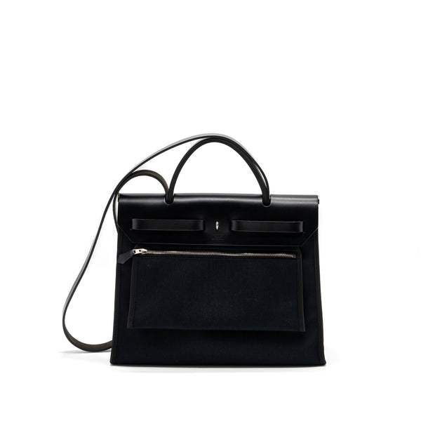 Hermes Herbag 31 Canvas/ Hunter Black SHW Stamp A