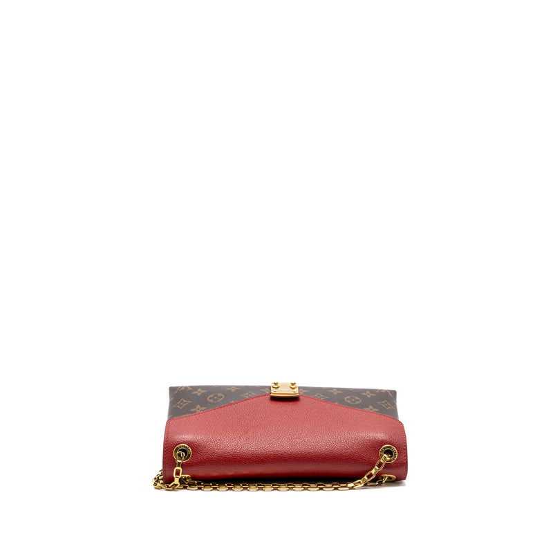 Louis Vuitton Pallas Clutch Monogram Red Canvas Shoulder Bag