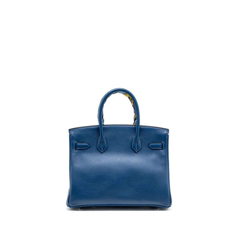 Hermes Birkin 30 Taurillon Novello S4 Deep Blue SHW stamp D