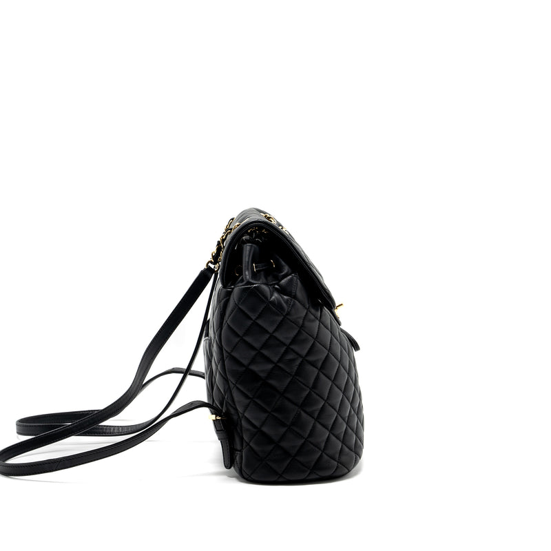 chanel black quilted leather large backpack Chanel quilted flap backpack lambskin black GHW