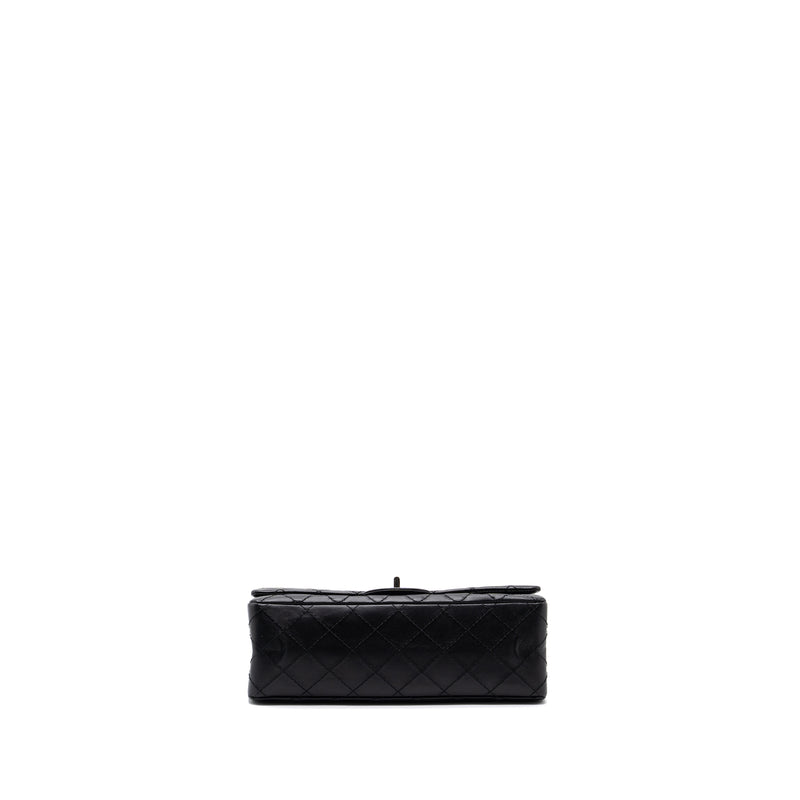 CHANEL 2.55 SMALL REISSUE FLAP  BAG AGED CALFSKIN BLACK RUTHENIUM HARDWARE