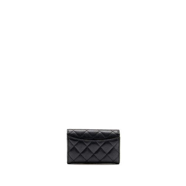 Chanel Classic Flap card holder caviar black GHW (microchip)