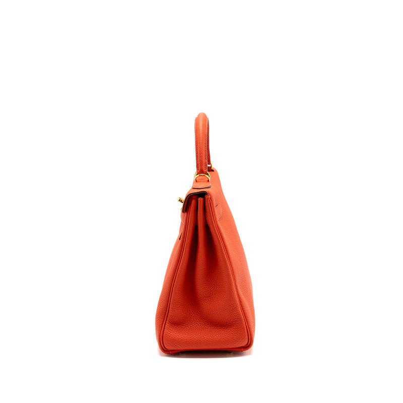Hermes kelly 32 togo capucine GHW stamp square Q