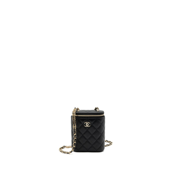 Chanel Vanity Case With Detailed Chain Caviar Black LGHW