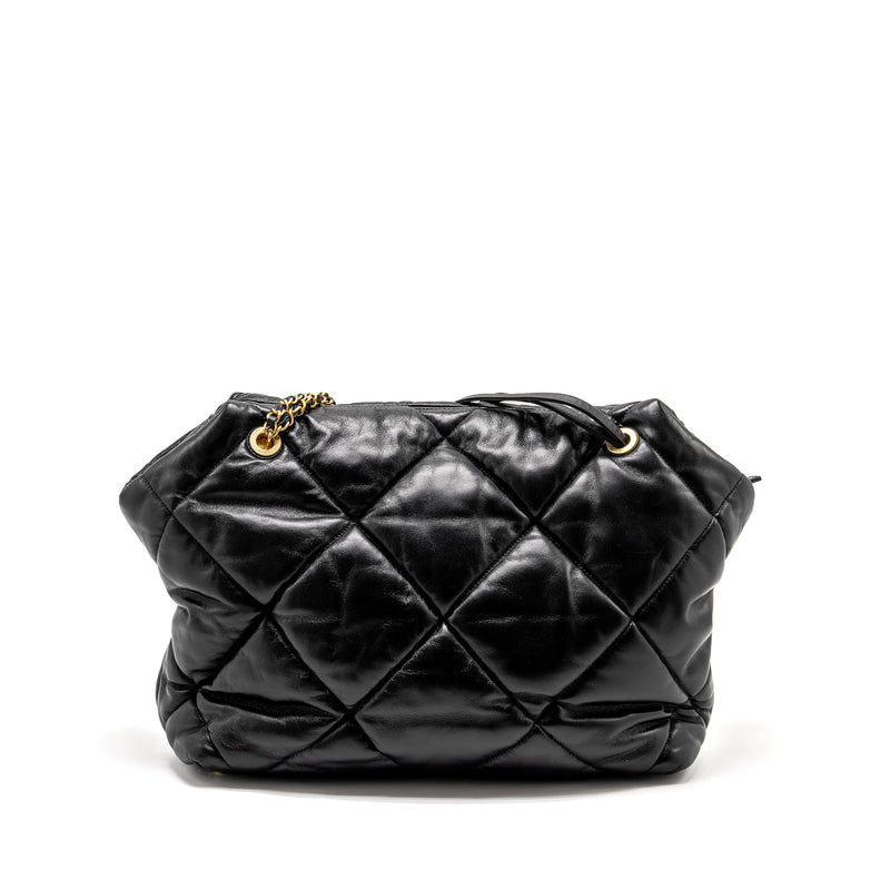 Chanel New York Bowling Bag Quilted Lambskin Black GHW