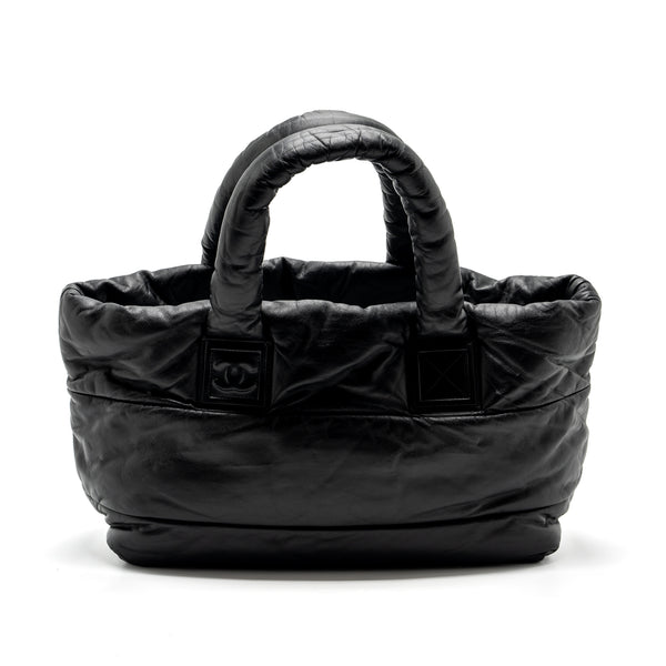 Chanel Puffy Down Down Tote Bag lambskin Black SHW
