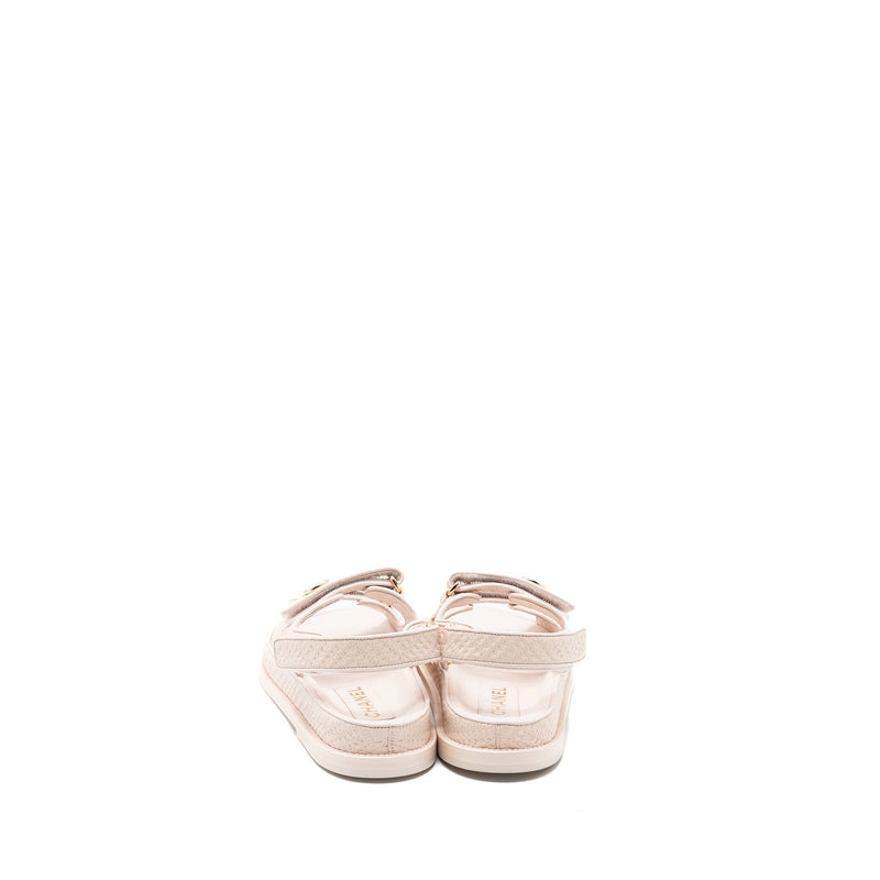 Chanel Size 37.5 Dad Sandals Medallion Light Pink GHW