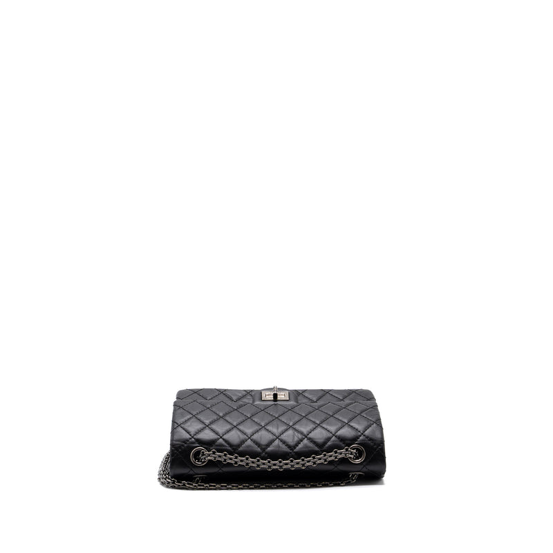 CHANEL 2.55 SMALL REISSUE FLAP  BAG AGED CALFSKIN BLACK RUTHENIUM HARDWARE