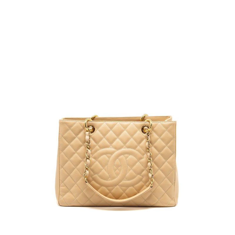 Chanel Grand Shopping Tote Caviar Beige GHW