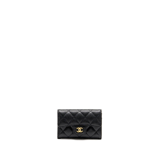 Chanel Classic Flap card holder caviar black GHW (microchip)